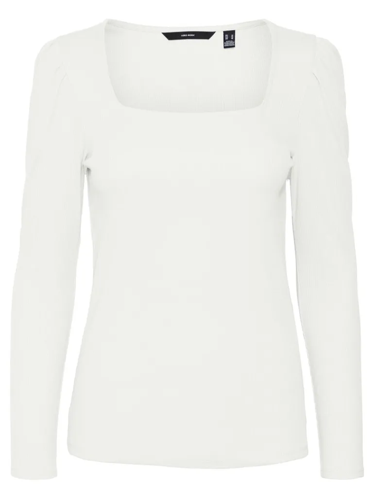 VMNATASHA LS PUFF SQUARE NECK TOP NOOS bright white