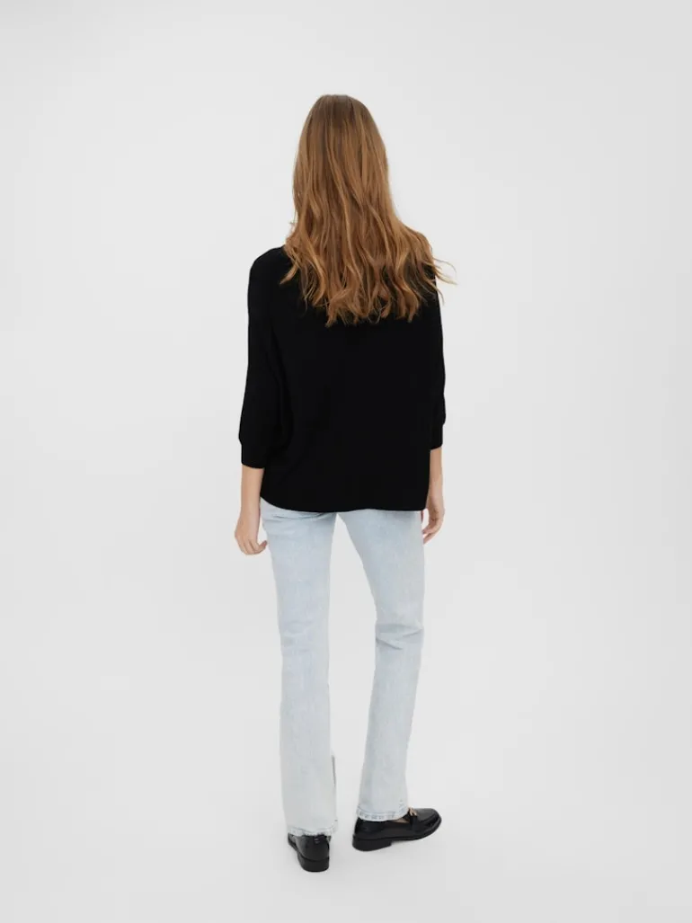 VMNELLIE GLORY 3/4 BOXY BLOUSE GA NOOS black