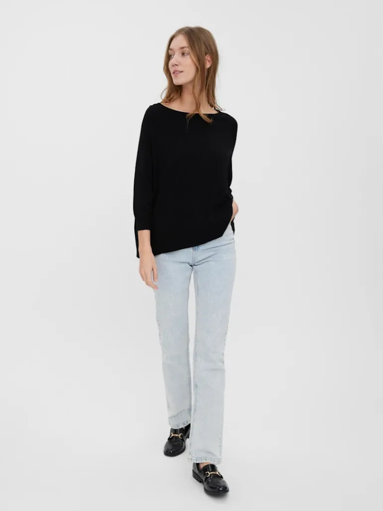 VMNELLIE GLORY 3/4 BOXY BLOUSE GA NOOS black