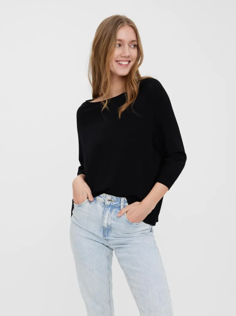 VMNELLIE GLORY 3/4 BOXY BLOUSE GA NOOS black