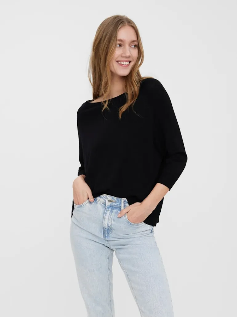 VMNELLIE GLORY 3/4 BOXY BLOUSE GA NOOS black