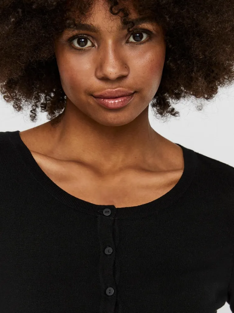VMNELLIE GLORY LS O-NECK CARDIGAN NOOS black