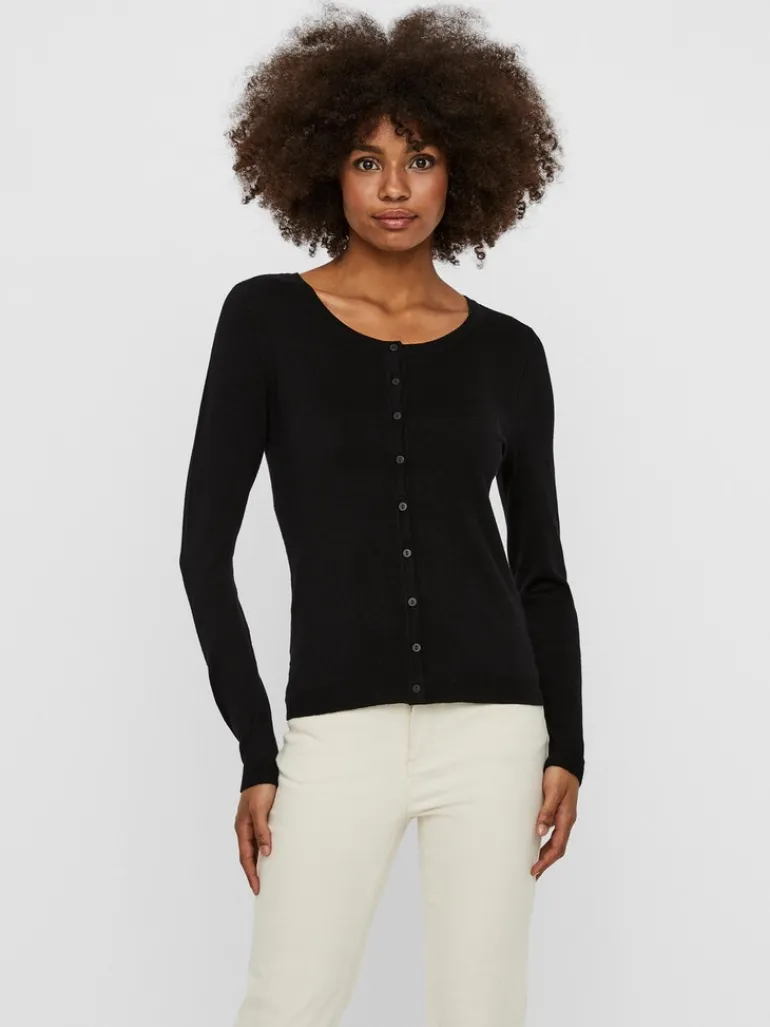 VMNELLIE GLORY LS O-NECK CARDIGAN NOOS black