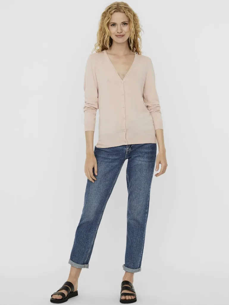 VMNELLIE GLORY LS V-NECK CARDIGAN COLOR sepia rose