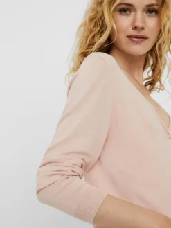 VMNELLIE GLORY LS V-NECK CARDIGAN COLOR sepia rose