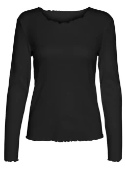 VMNEWAVA L/S O-NECK BABY LOCK TOP EXP black