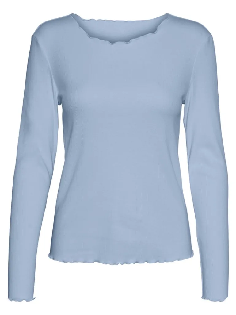 VMNEWAVA L/S O-NECK BABY LOCK TOP EXP cashmere blue