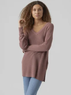 VMNEWLEXSUN LS LONG V-NECK PULLOVER nostalgia rose