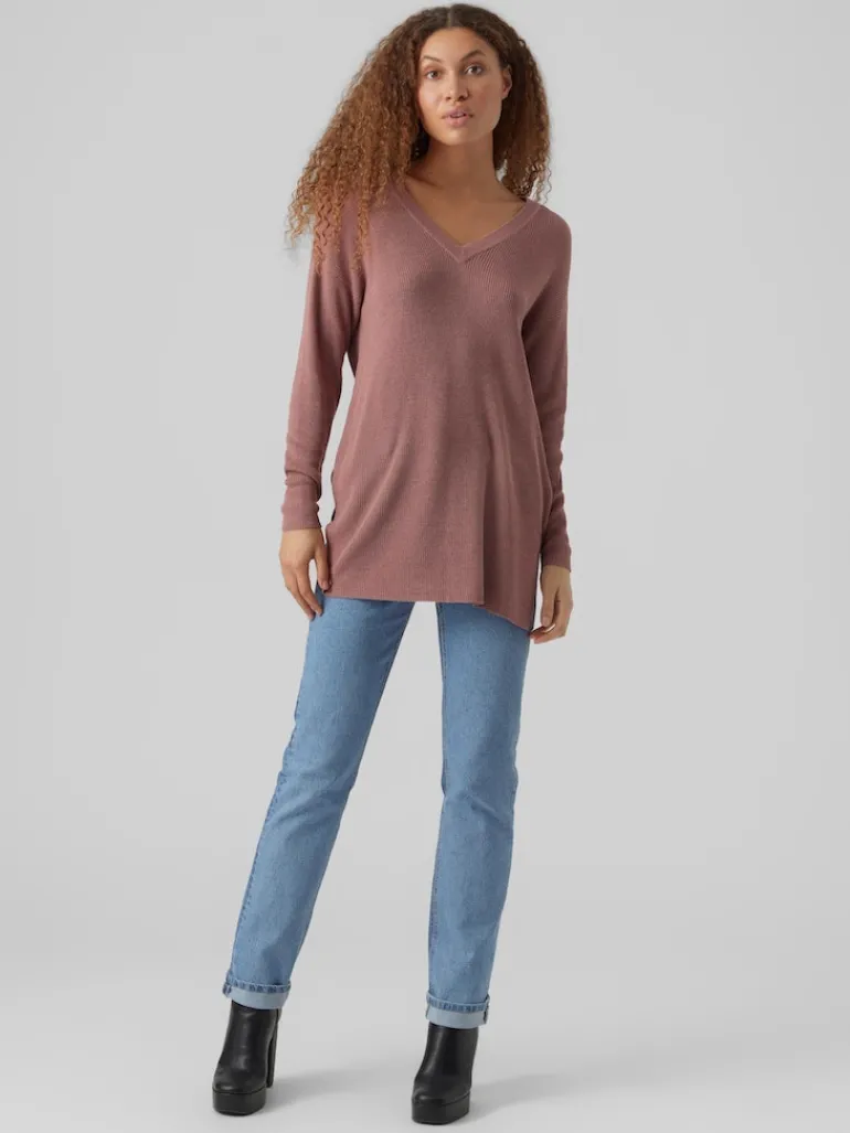 VMNEWLEXSUN LS LONG V-NECK PULLOVER nostalgia rose