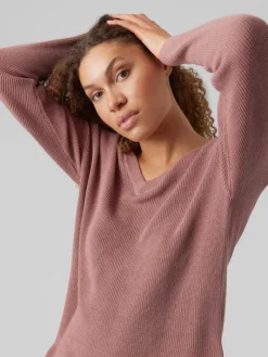 VMNEWLEXSUN LS LONG V-NECK PULLOVER nostalgia rose