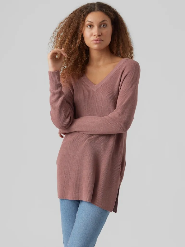 VMNEWLEXSUN LS LONG V-NECK PULLOVER nostalgia rose