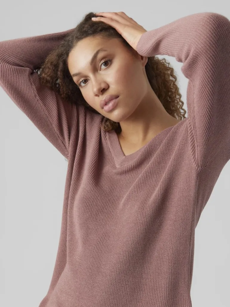 VMNEWLEXSUN LS LONG V-NECK PULLOVER nostalgia rose