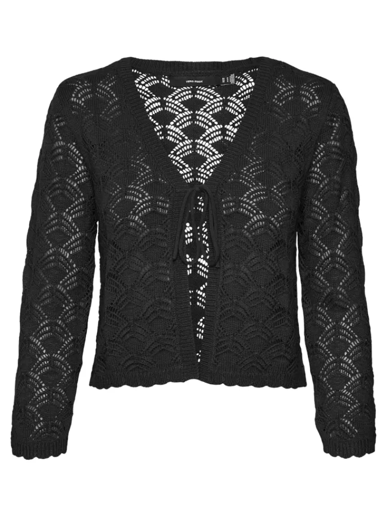 VMNEWVERENA 3/4 V-NECK CARDIGAN BOO black