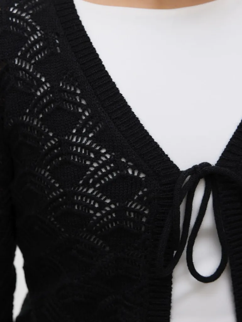 VMNEWVERENA 3/4 V-NECK CARDIGAN BOO black