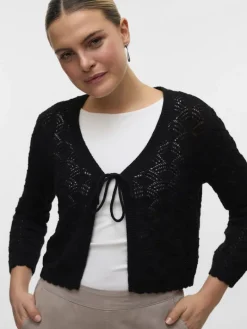 VMNEWVERENA 3/4 V-NECK CARDIGAN BOO black