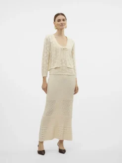 VMNEWVERENA 3/4 V-NECK CARDIGAN BOO birch