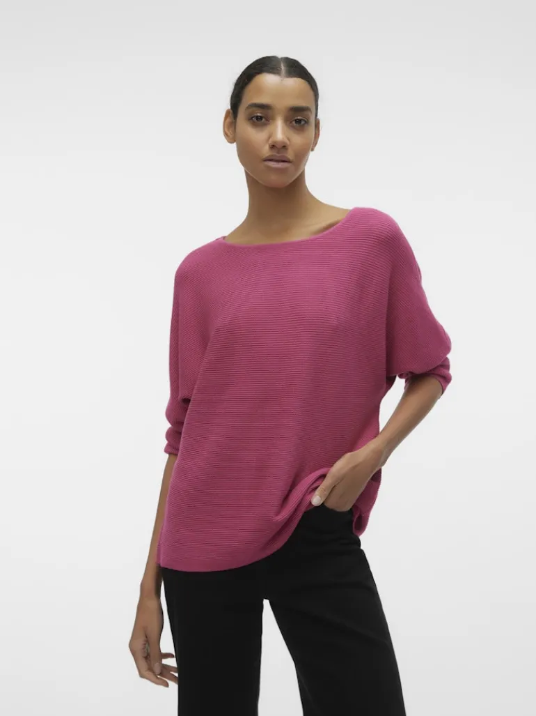 VMNORA 3/4 BOATNECK BLOUSE NOOS raspberry sorbet