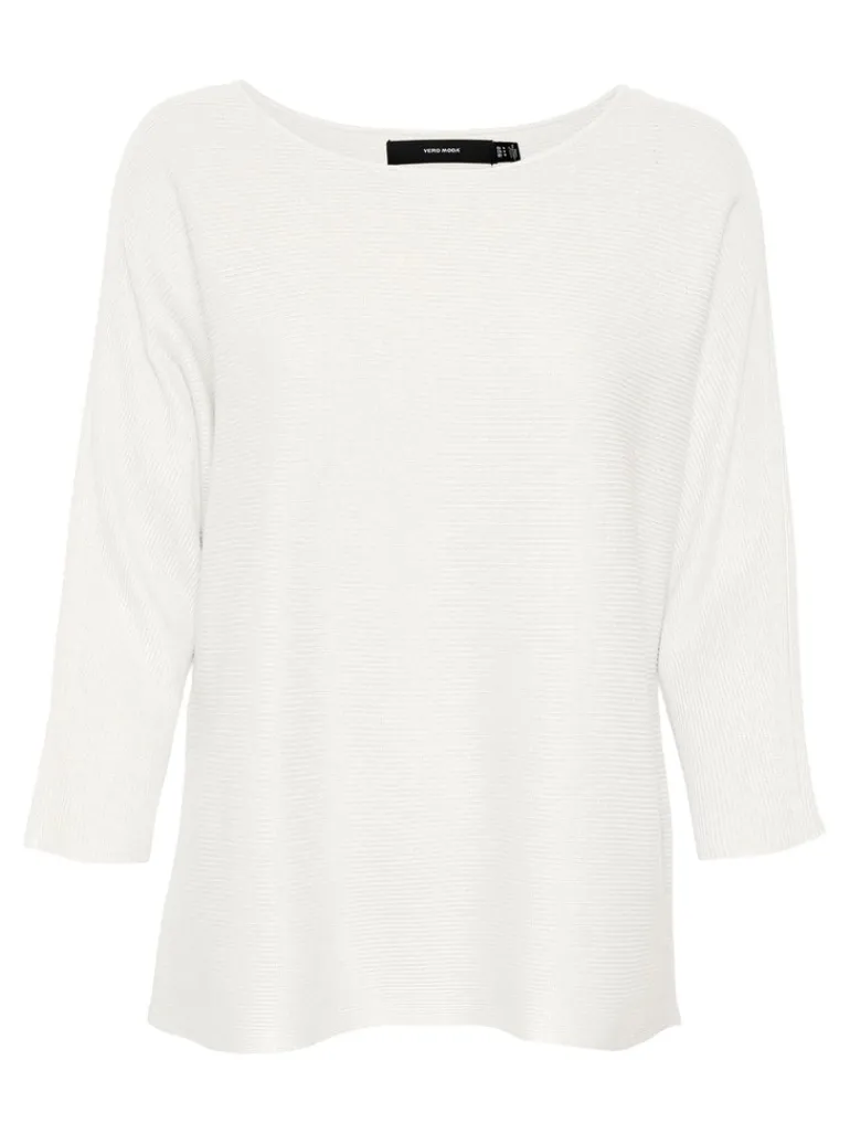 VMNORA 3/4 BOATNECK BLOUSE NOOS snow white