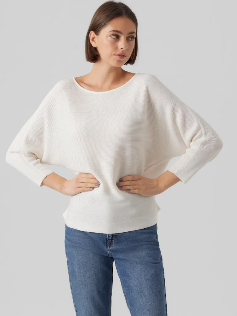 VMNORA 3/4 BOATNECK BLOUSE NOOS snow white
