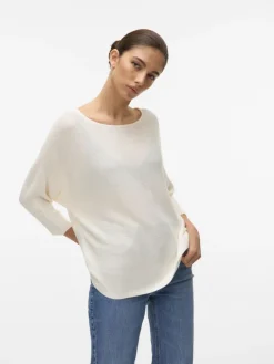 VMNORA 3/4 BOATNECK BLOUSE NOOS snow white