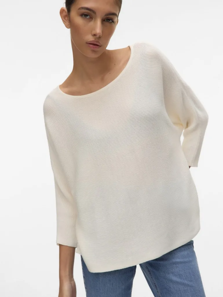 VMNORA 3/4 BOATNECK BLOUSE NOOS snow white