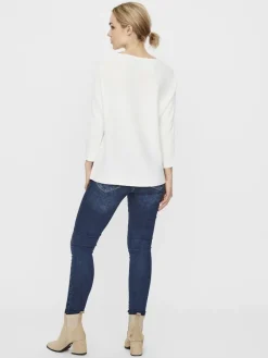 VMNORA 3/4 BOATNECK BLOUSE snow white