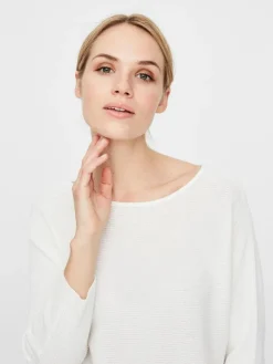 VMNORA 3/4 BOATNECK BLOUSE snow white