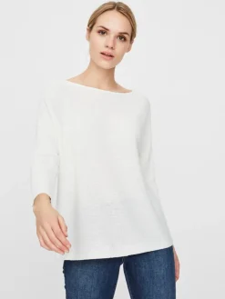 VMNORA 3/4 BOATNECK BLOUSE snow white