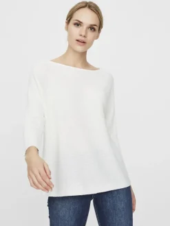 VMNORA 3/4 BOATNECK BLOUSE snow white