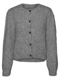 VMNOVAH LS O-NECK BUTTON CARDI GA NOOS medium grey melange