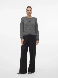 VMNOVAH LS O-NECK BUTTON CARDI GA NOOS medium grey melange
