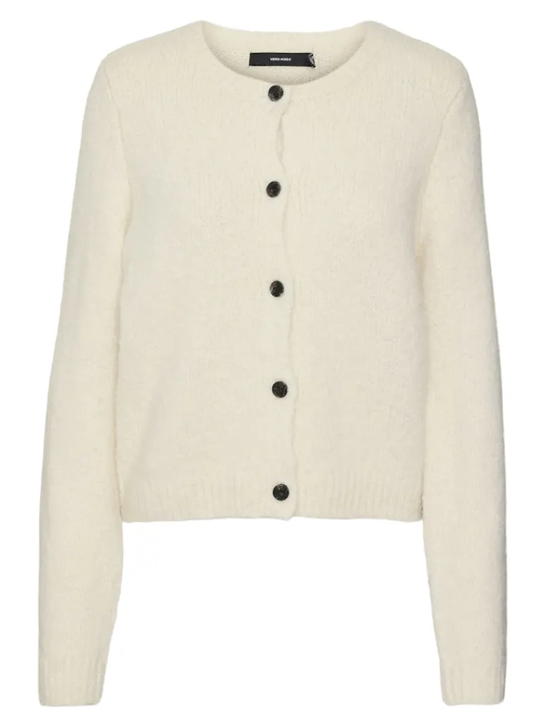 VMNOVAH LS O-NECK BUTTON CARDI GA NOOS birch