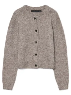 VMNOVAH LS O-NECK BUTTON CARDI GA NOOS brown lentil