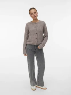 VMNOVAH LS O-NECK BUTTON CARDI GA NOOS brown lentil