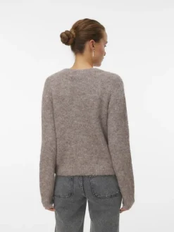 VMNOVAH LS O-NECK BUTTON CARDI GA NOOS brown lentil