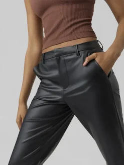 VMOLYMPIA ZAMIRA MW STRAIGHT PL PANT black