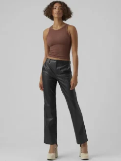 VMOLYMPIA ZAMIRA MW STRAIGHT PL PANT black