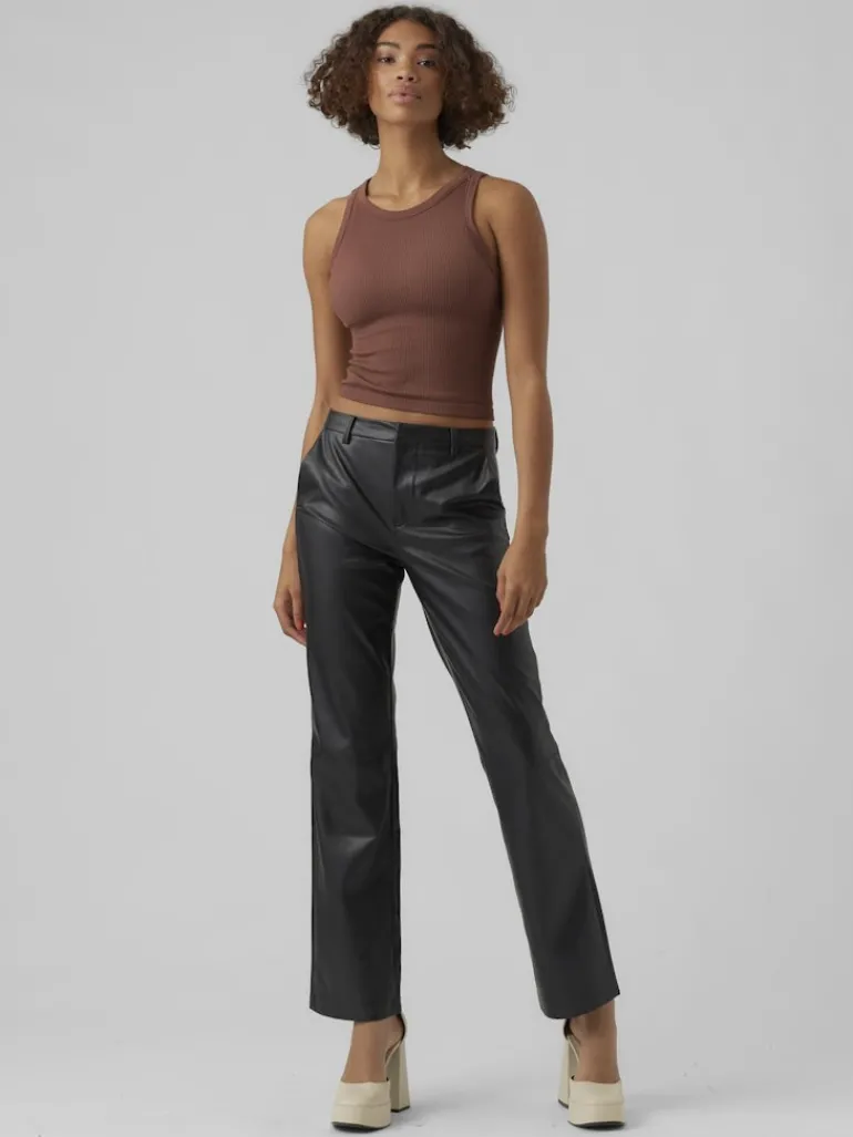 VMOLYMPIA ZAMIRA MW STRAIGHT PL PANT black