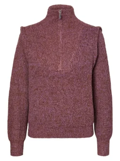 VMPEPPER LS HIGHNCK ZIP BLOUSE GA hyacinth