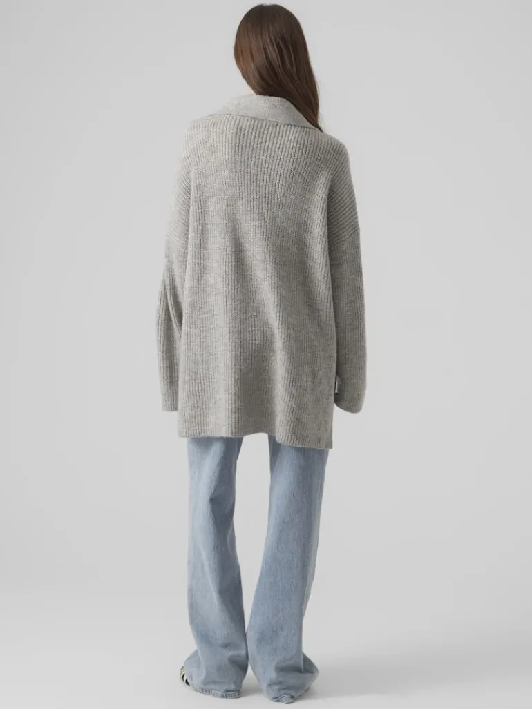 VMPERNILLA LS HIGHNECK ZIPPER PULL GA light grey melange