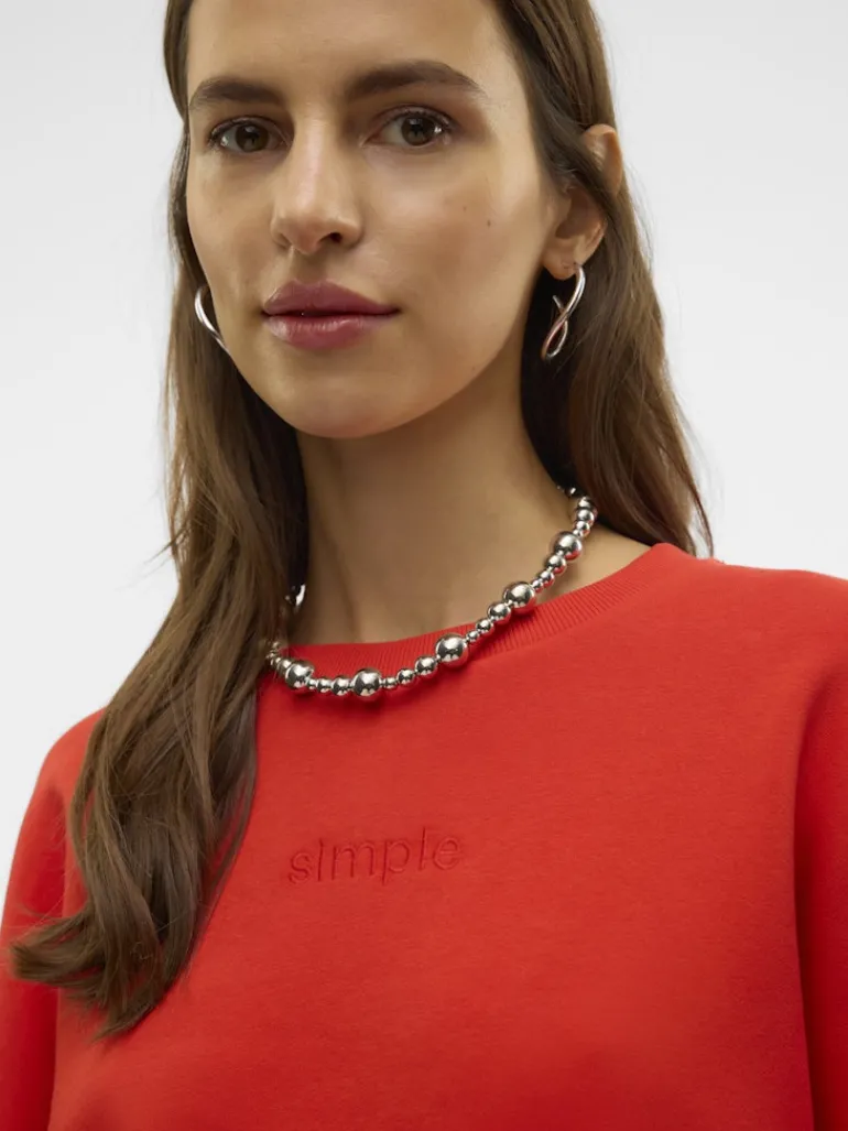 VMPERNILLE BEA LS SWEAT BOX JRS fiery red
