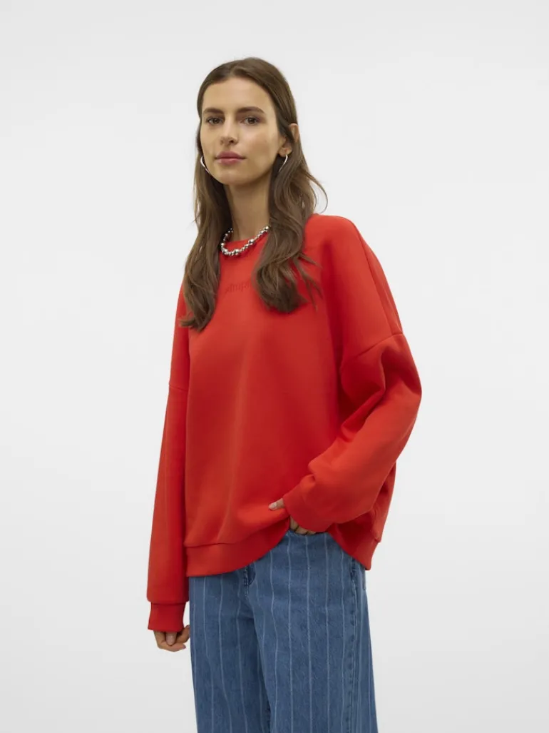 VMPERNILLE BEA LS SWEAT BOX JRS fiery red