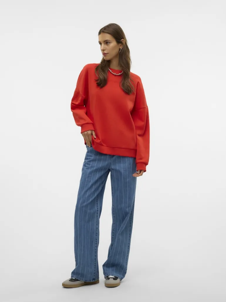 VMPERNILLE BEA LS SWEAT BOX JRS fiery red