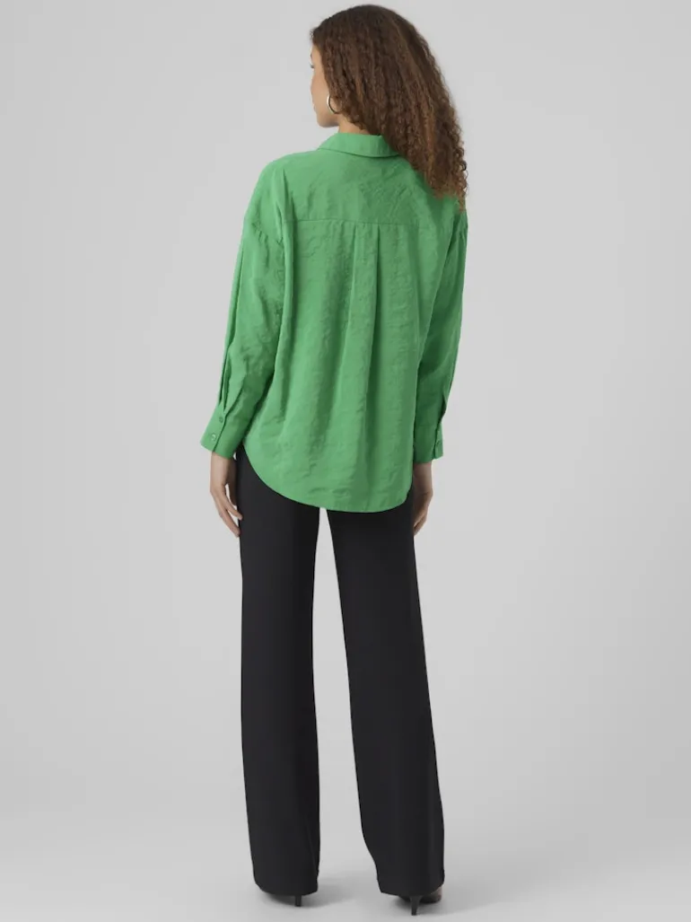 VMQUEENY LS OVERSIZE SHIRT WVN GA NOOS bright green