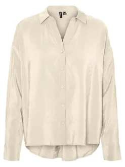VMQUEENY LS OVERSIZE SHIRT WVN GA NOOS antique white