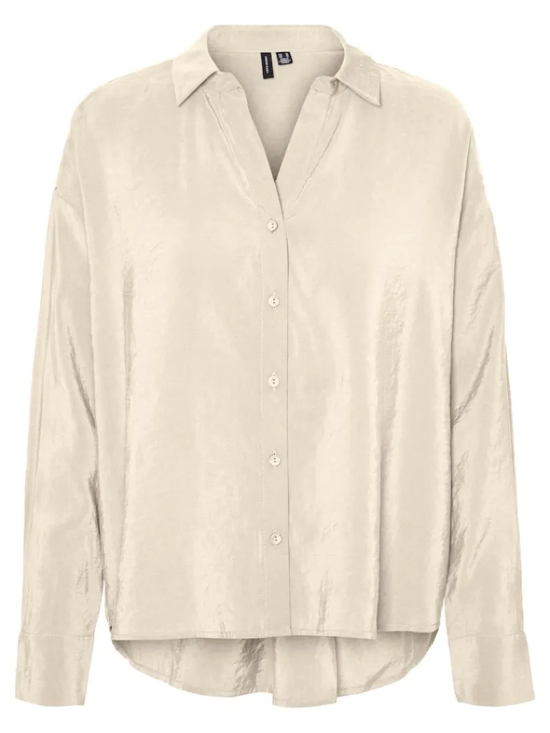 VMQUEENY LS OVERSIZE SHIRT WVN GA NOOS antique white