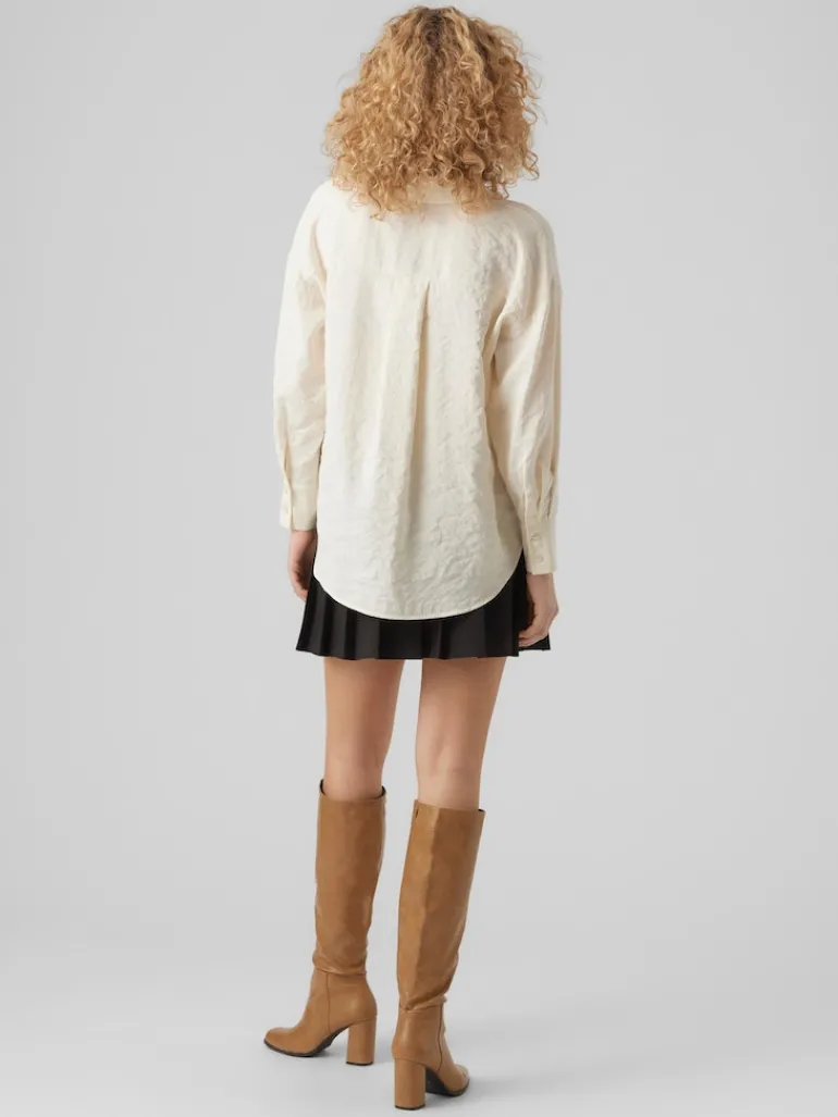 VMQUEENY LS OVERSIZE SHIRT WVN GA NOOS antique white