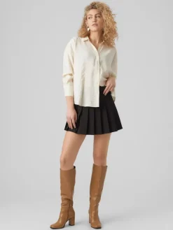 VMQUEENY LS OVERSIZE SHIRT WVN GA NOOS antique white