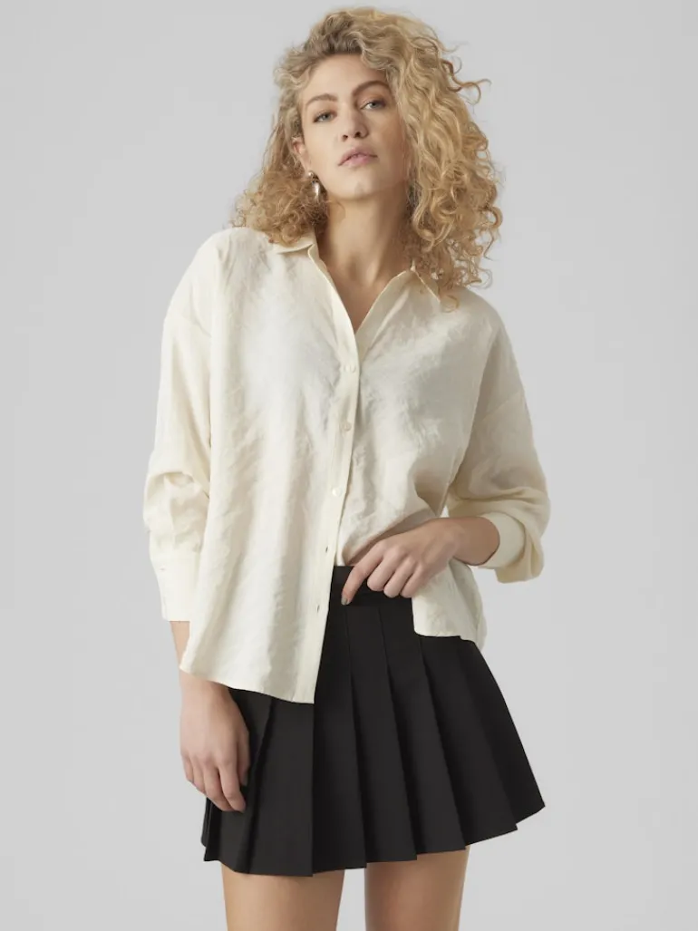 VMQUEENY LS OVERSIZE SHIRT WVN GA NOOS antique white
