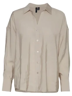 VMQUEENY LS OVERSIZE SHIRT WVN GA NOOS pumice stone